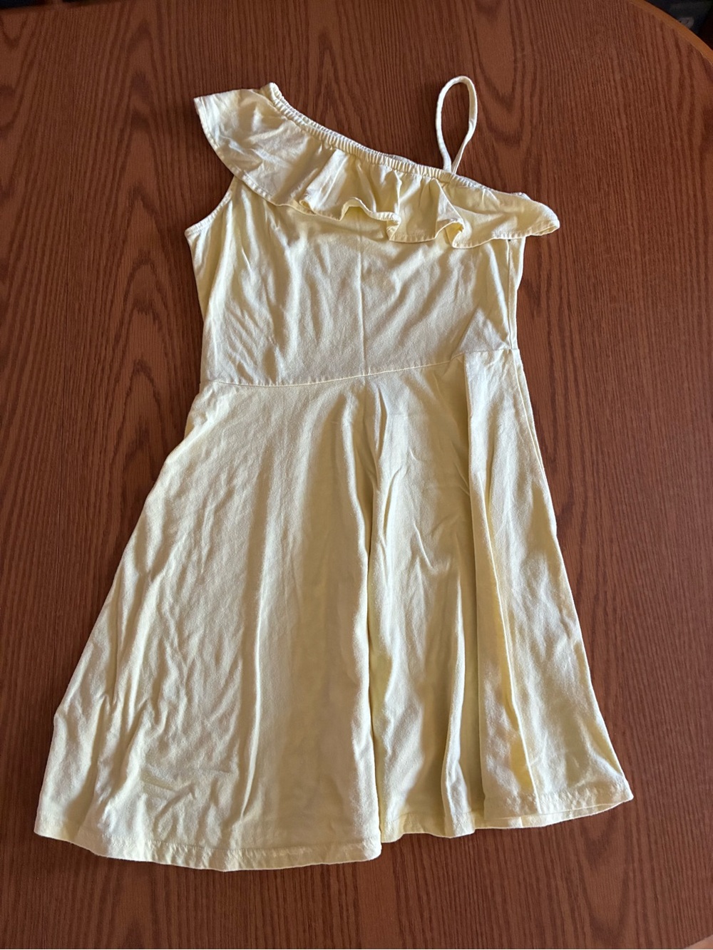 The Children's Place Pale Yellow One-Shoulder Ruffle Dress
